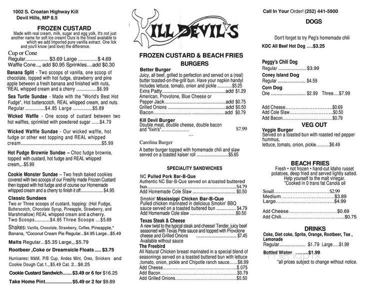 Kill Devil's Frozen Custard - Kill Devil Hills, NC menu_pic