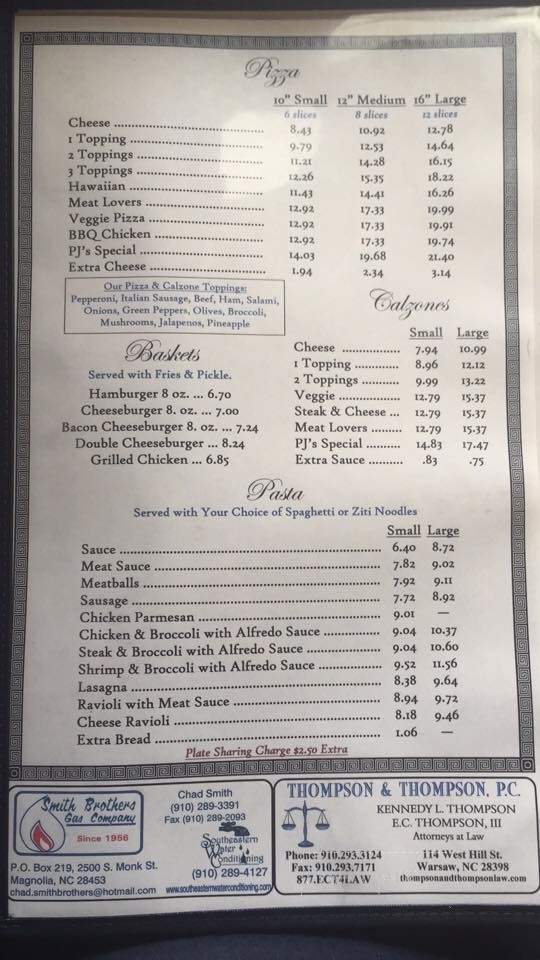 PJ Fresh Marketplace - Warsaw, NC menu_pic