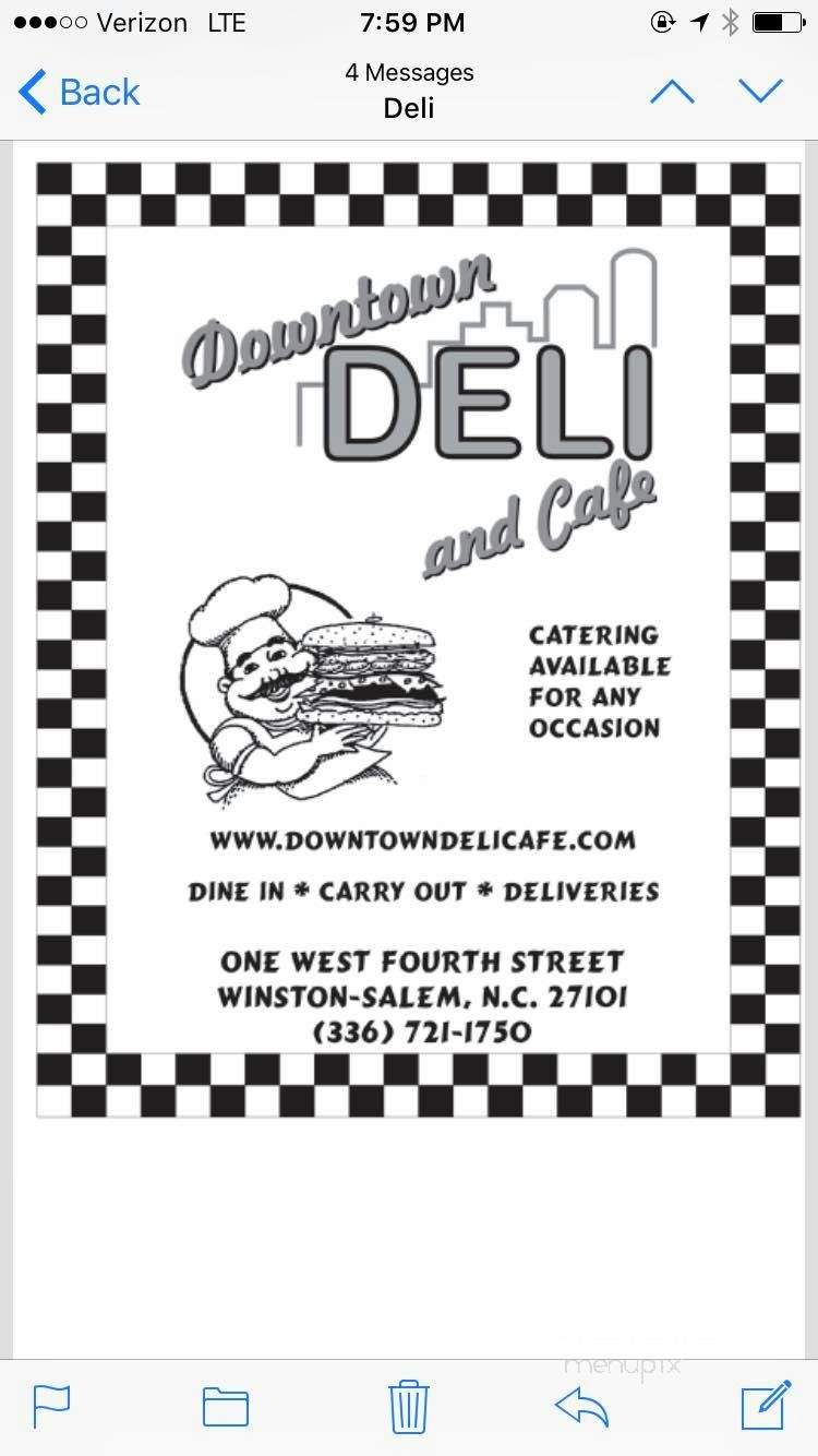 Downtown Deli - Winston Salem, NC menu_pic