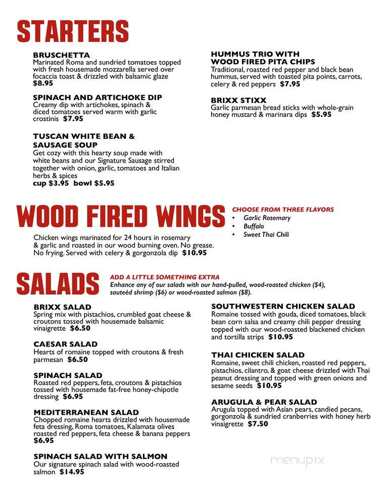 Brixx Pizza - Greensboro, NC menu_pic