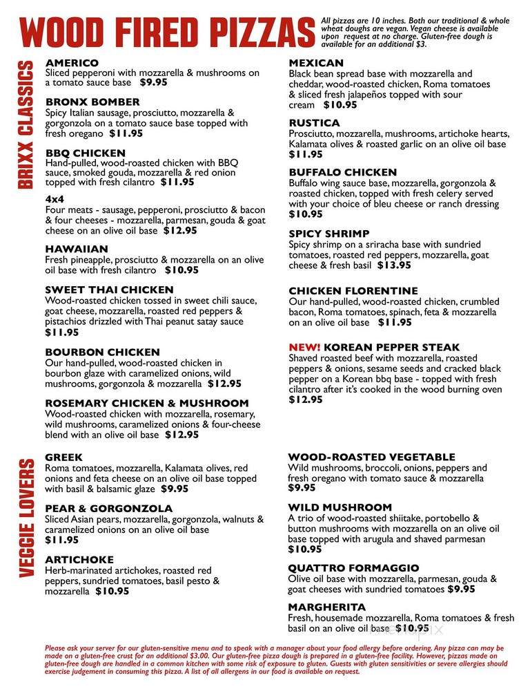Brixx Pizza - Greensboro, NC menu_pic
