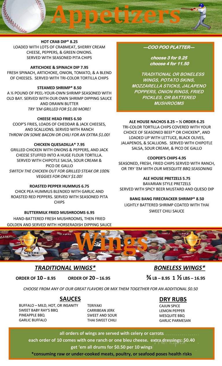 Cooper's Ale House - Greensboro, NC menu_pic