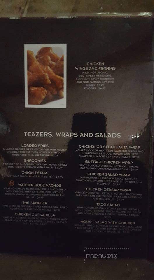 Becky & Jaime's Water'n Hole - Waynesville, NC menu_pic