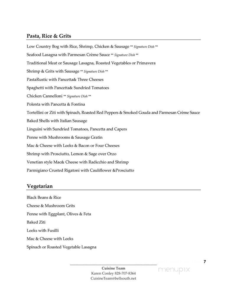 Cuisine Team - Hendersonville, NC menu_pic