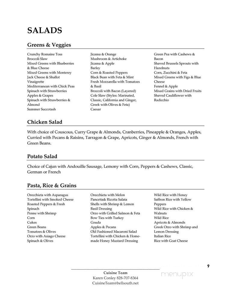 Cuisine Team - Hendersonville, NC menu_pic