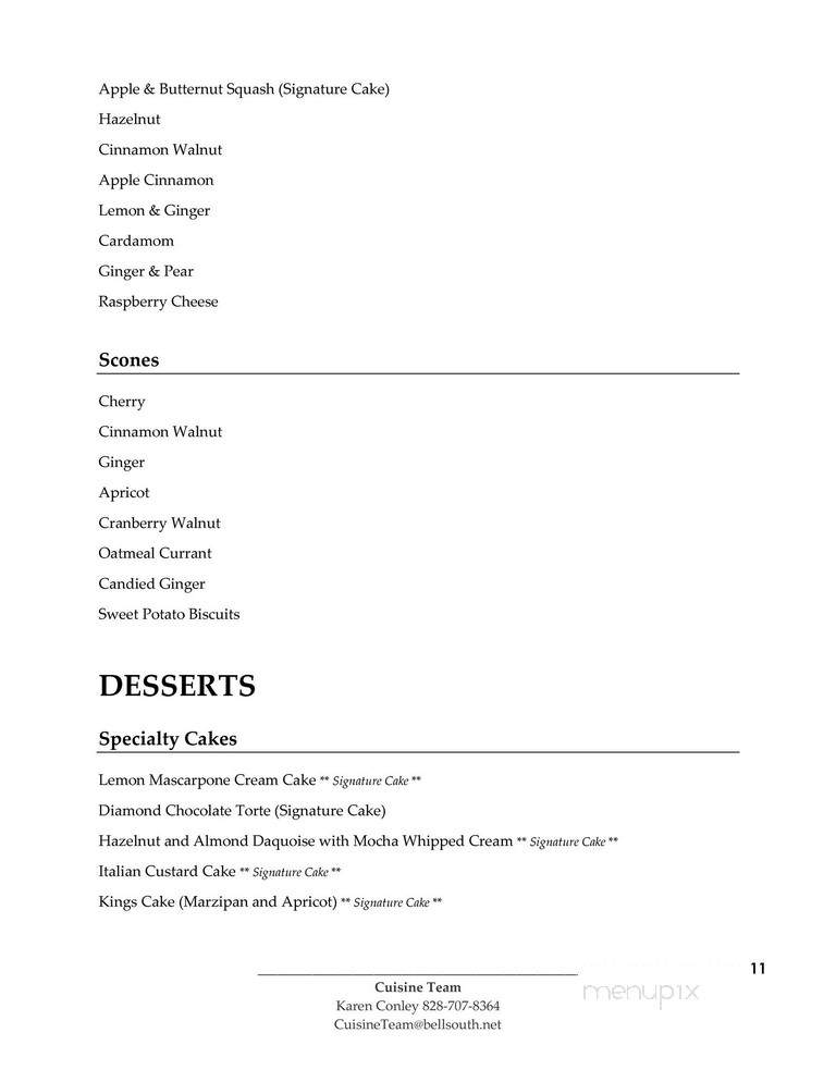 Cuisine Team - Hendersonville, NC menu_pic