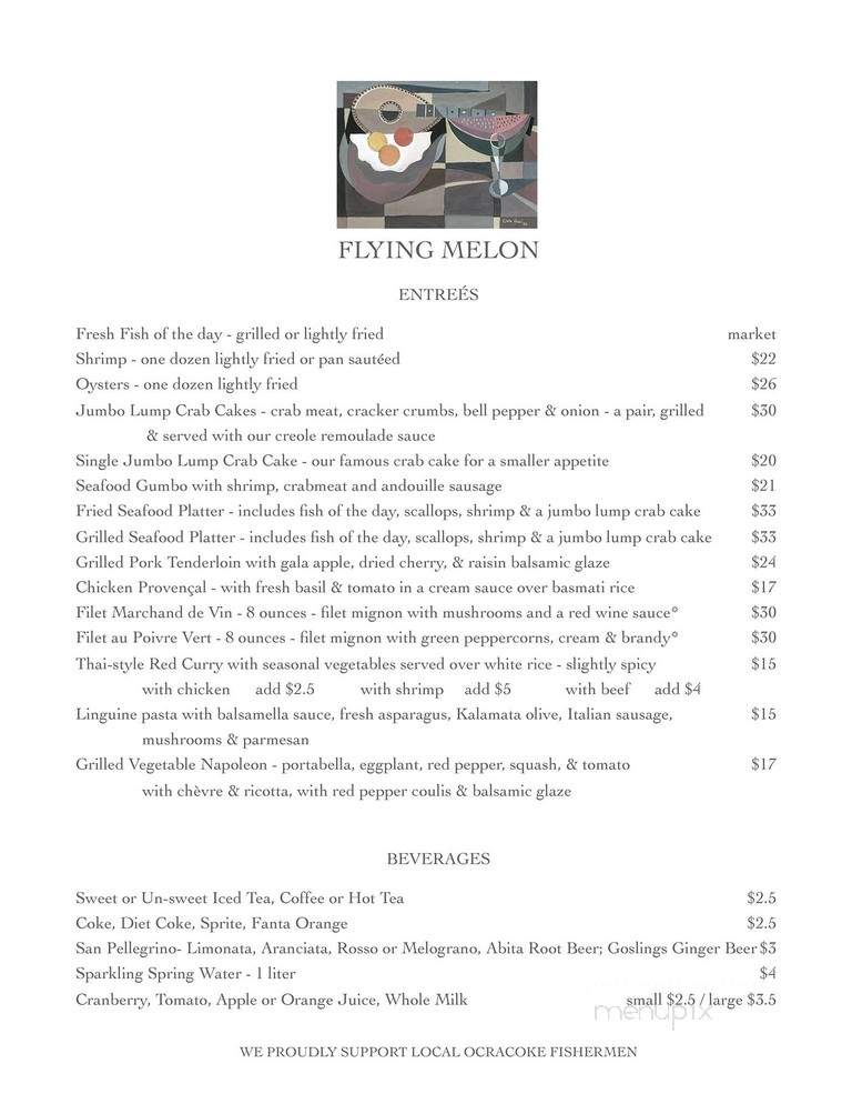 Flying Melon - Ocracoke, NC menu_pic
