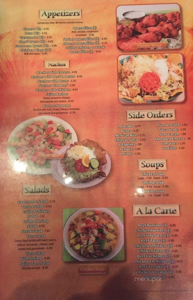 Sauza's Mexican Restaurant - Mooresville, NC menu_pic