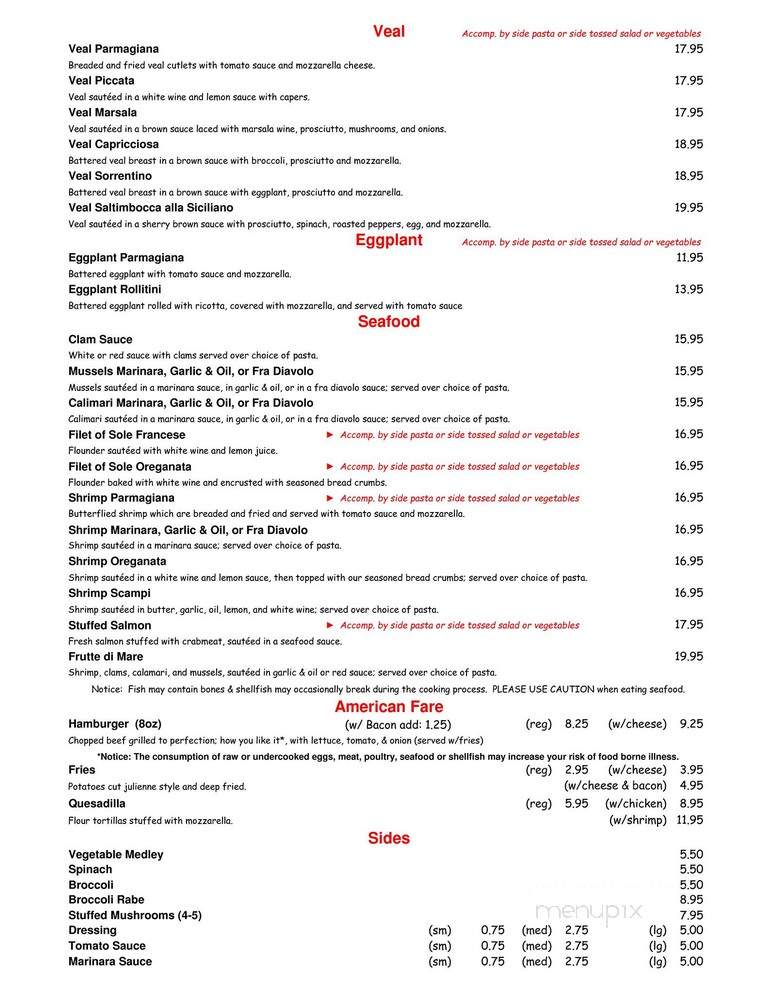 Sebastiano's Pizzeria - Mooresville, NC menu_pic