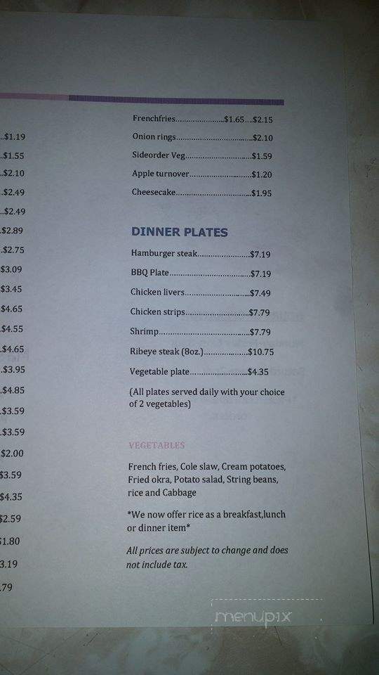 Ma's Hot Dog House & Store - Kinston, NC menu_pic