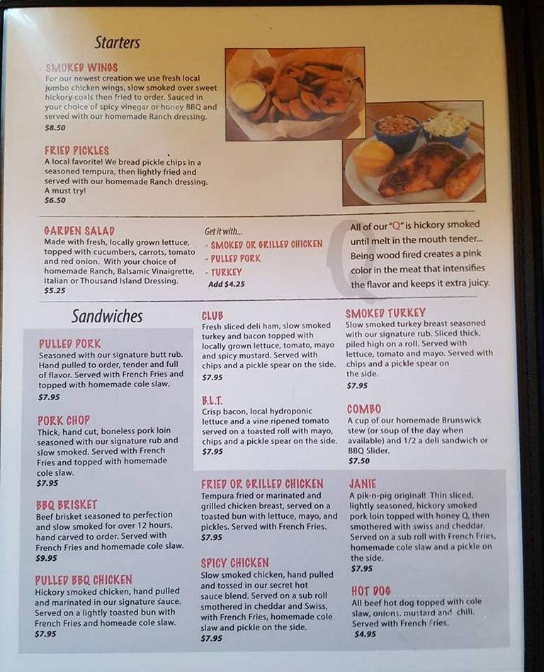 Pik N Pig - Carthage, NC menu_pic