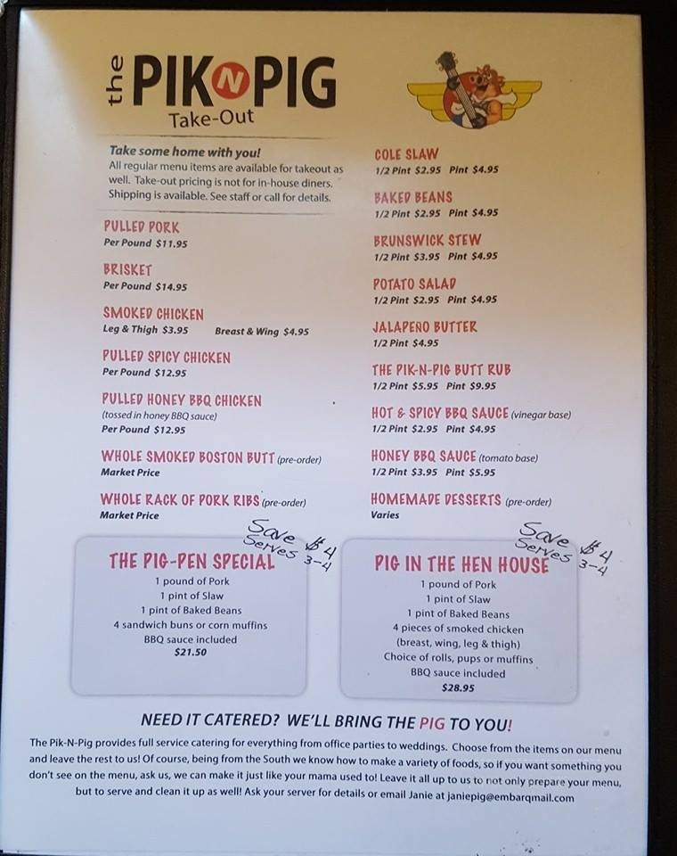 Pik N Pig - Carthage, NC menu_pic