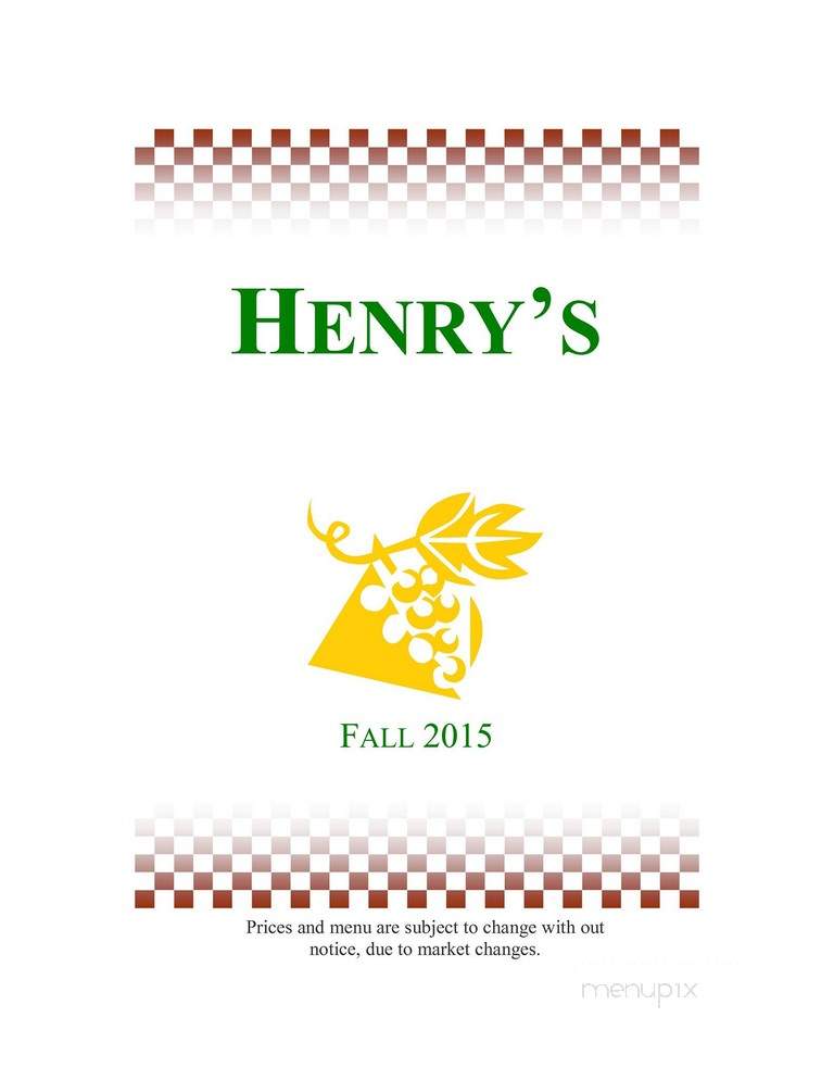 Henry's Uptown Cafe - Rockingham, NC menu_pic