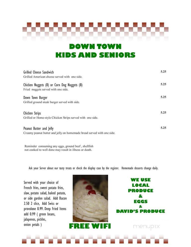 Henry's Uptown Cafe - Rockingham, NC menu_pic