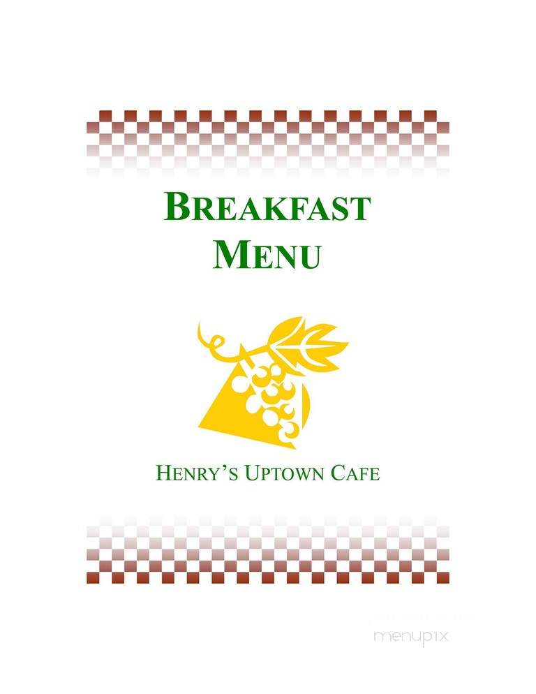 Henry's Uptown Cafe - Rockingham, NC menu_pic