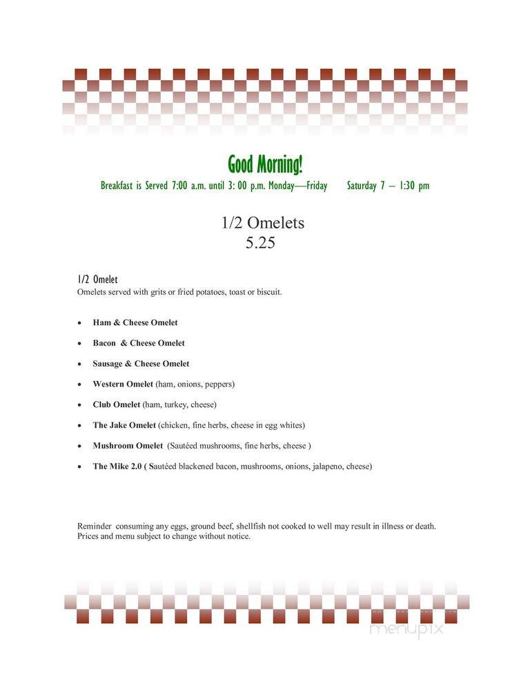 Henry's Uptown Cafe - Rockingham, NC menu_pic