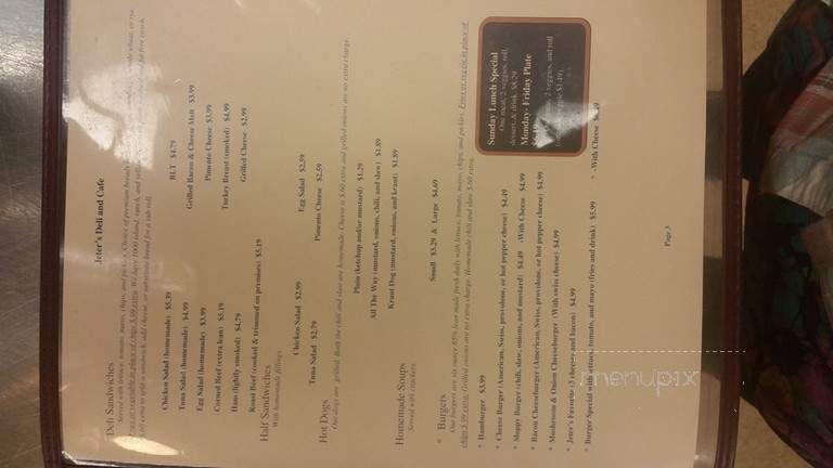 Jeter's Deli Cafe - Salisbury, NC menu_pic