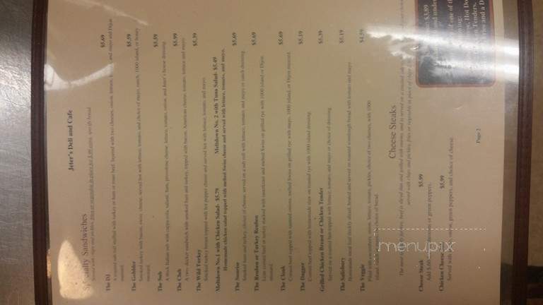 Jeter's Deli Cafe - Salisbury, NC menu_pic
