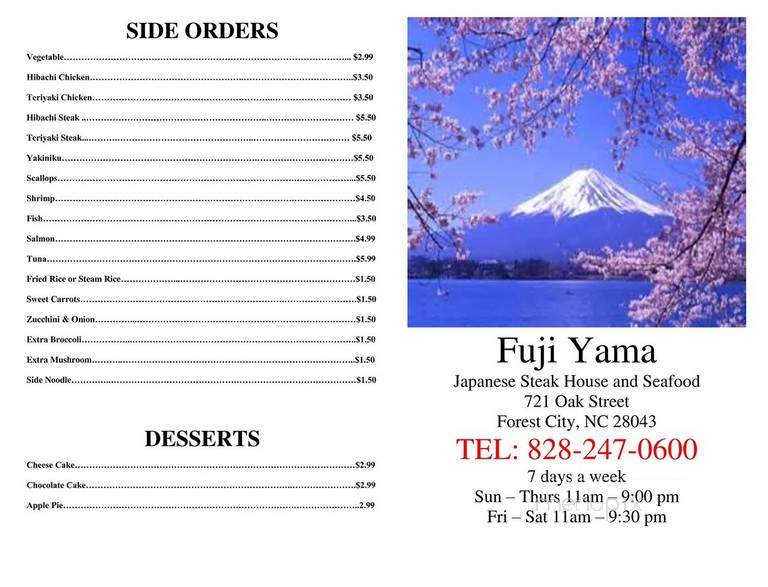 Fuji Express - Forest City, NC menu_pic