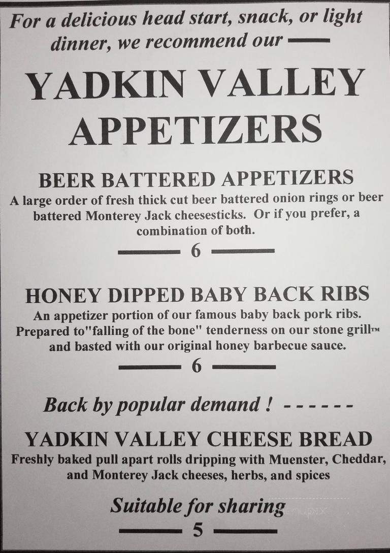 Yadkin Valley Steakhouse - Albemarle, NC