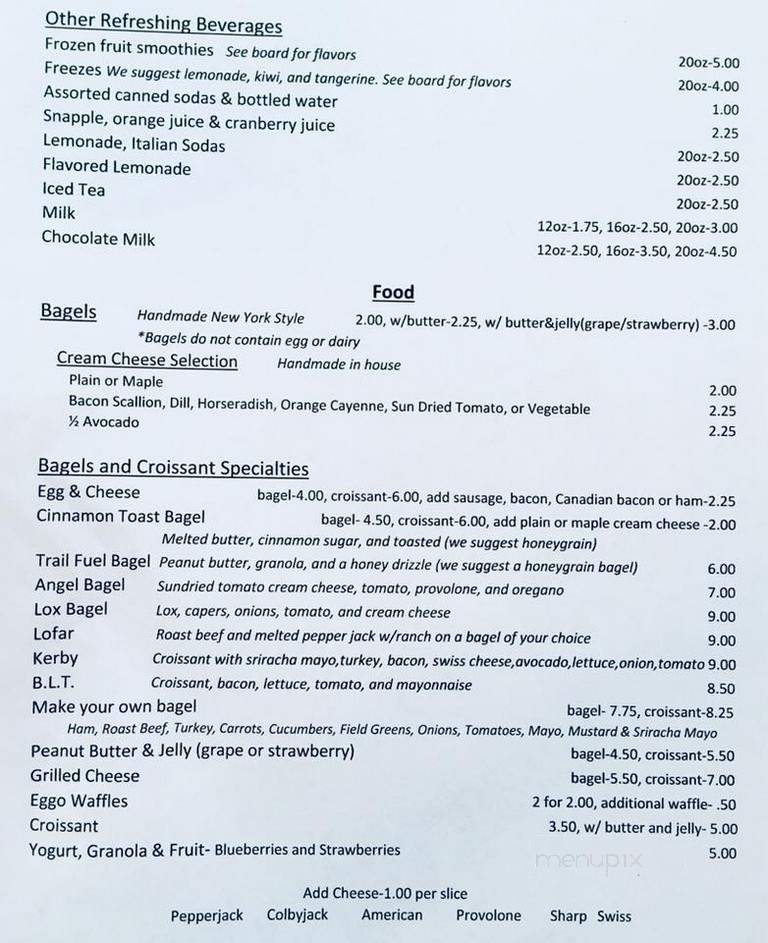 Mountain Perks Espresso Bar - Bryson City, NC menu_pic