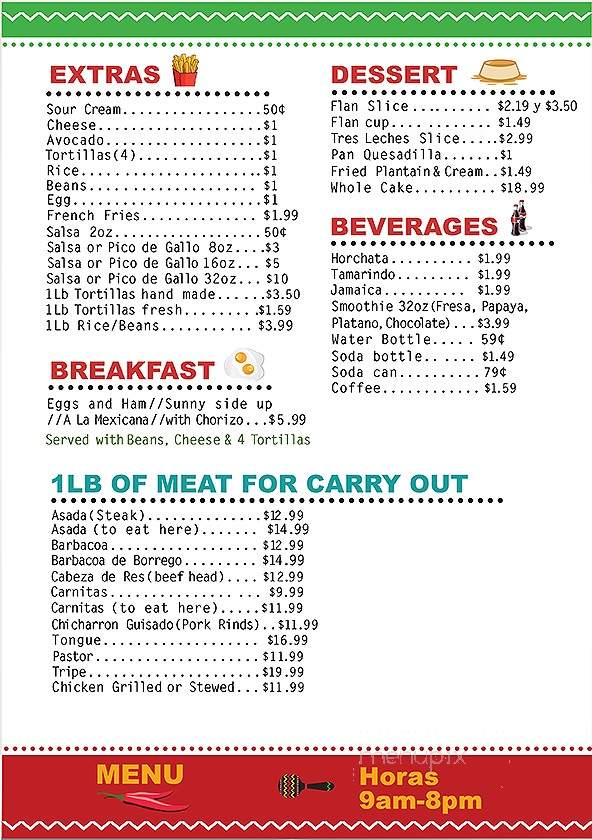 El Mandado - Raleigh, NC menu_pic