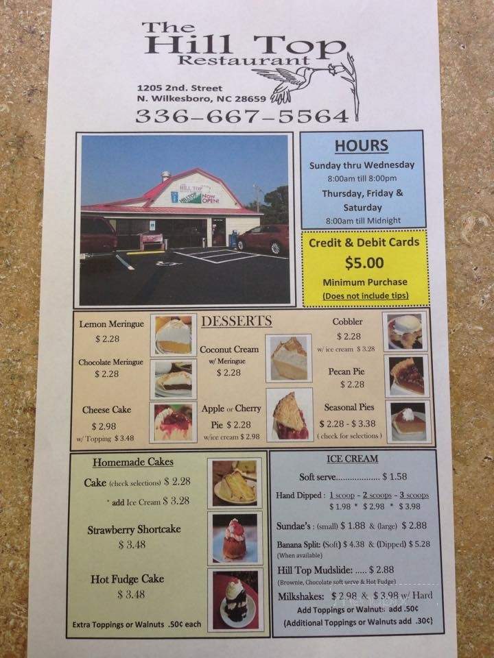 Second Street Grill - North Wilkesboro, NC menu_pic