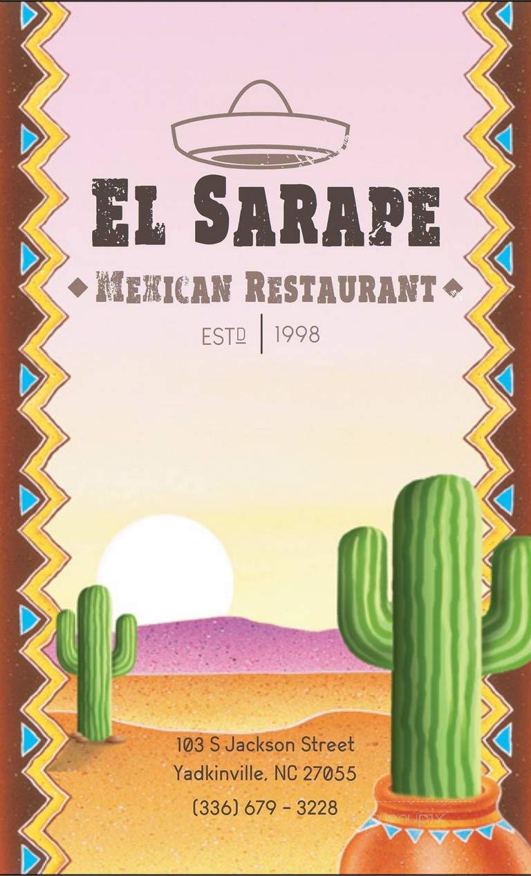 El Sarape Mexican Restaurant - Yadkinville, NC menu_pic