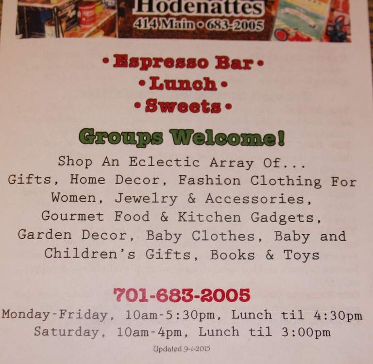 Hodenattes On Main - Lisbon, ND menu_pic