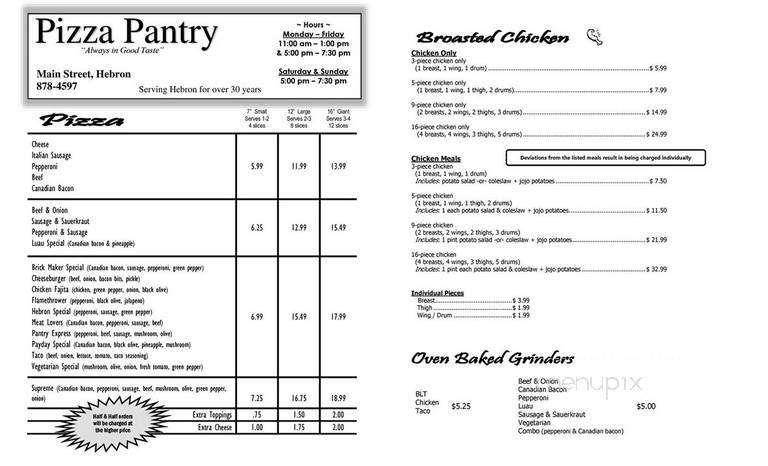 Pizza Pantry - Hebron, ND menu_pic