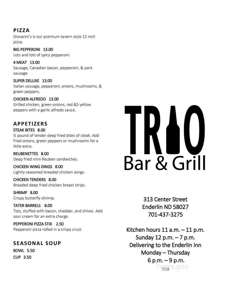 Roadhouse Auto - Enderlin, ND menu_pic