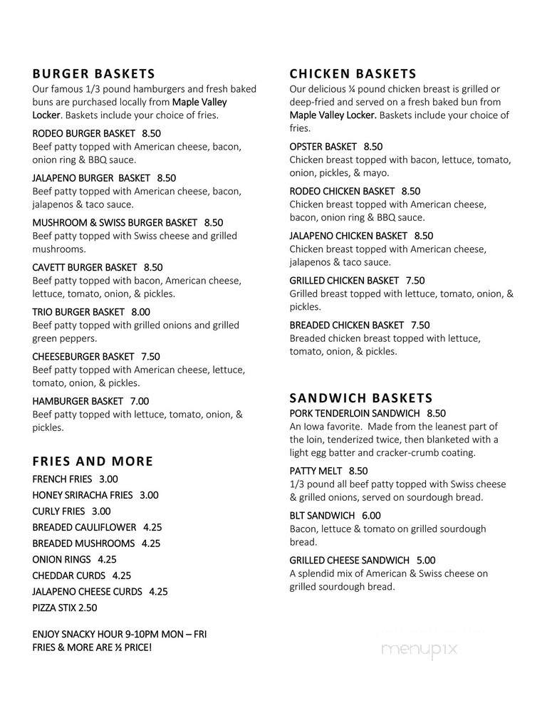 Roadhouse Auto - Enderlin, ND menu_pic