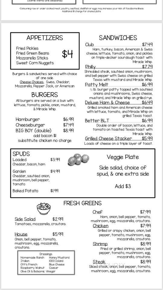 Back Forty Restaurant - Colcord, OK menu_pic