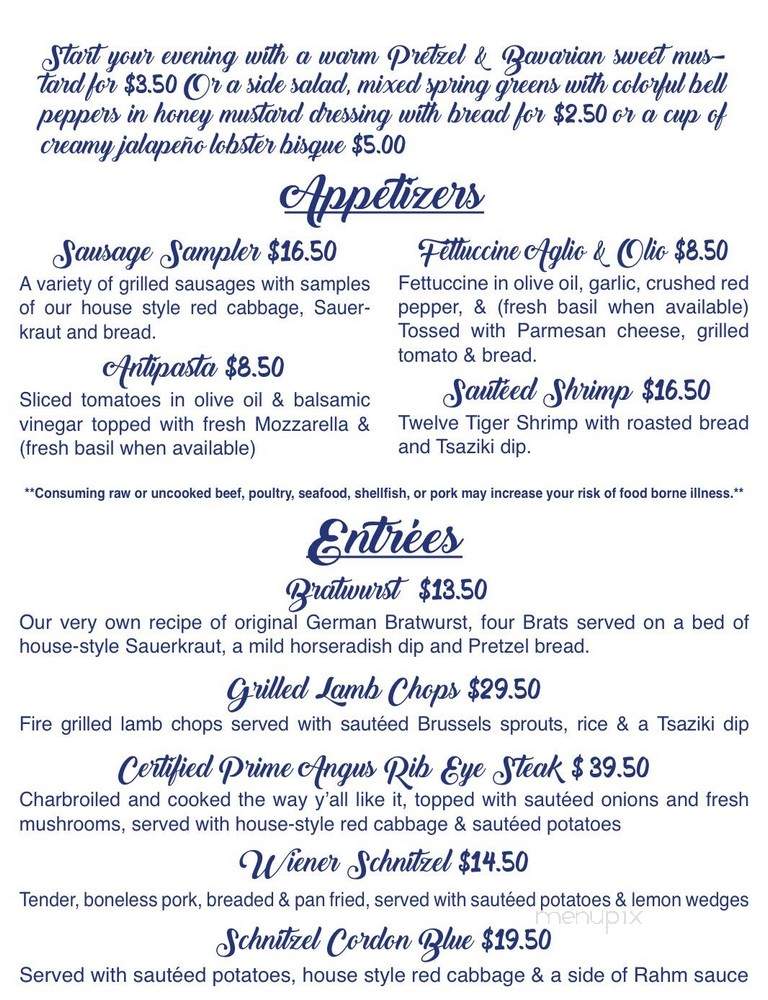 Cafe' Bahnhof - Waynoka, OK menu_pic