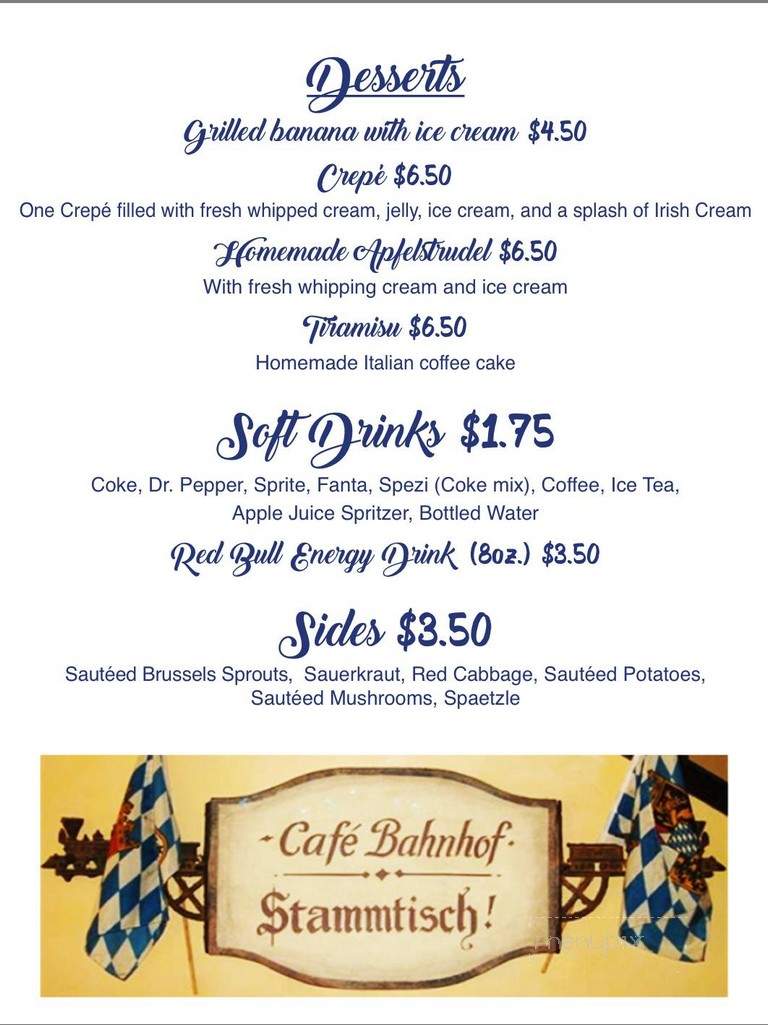 Cafe' Bahnhof - Waynoka, OK menu_pic