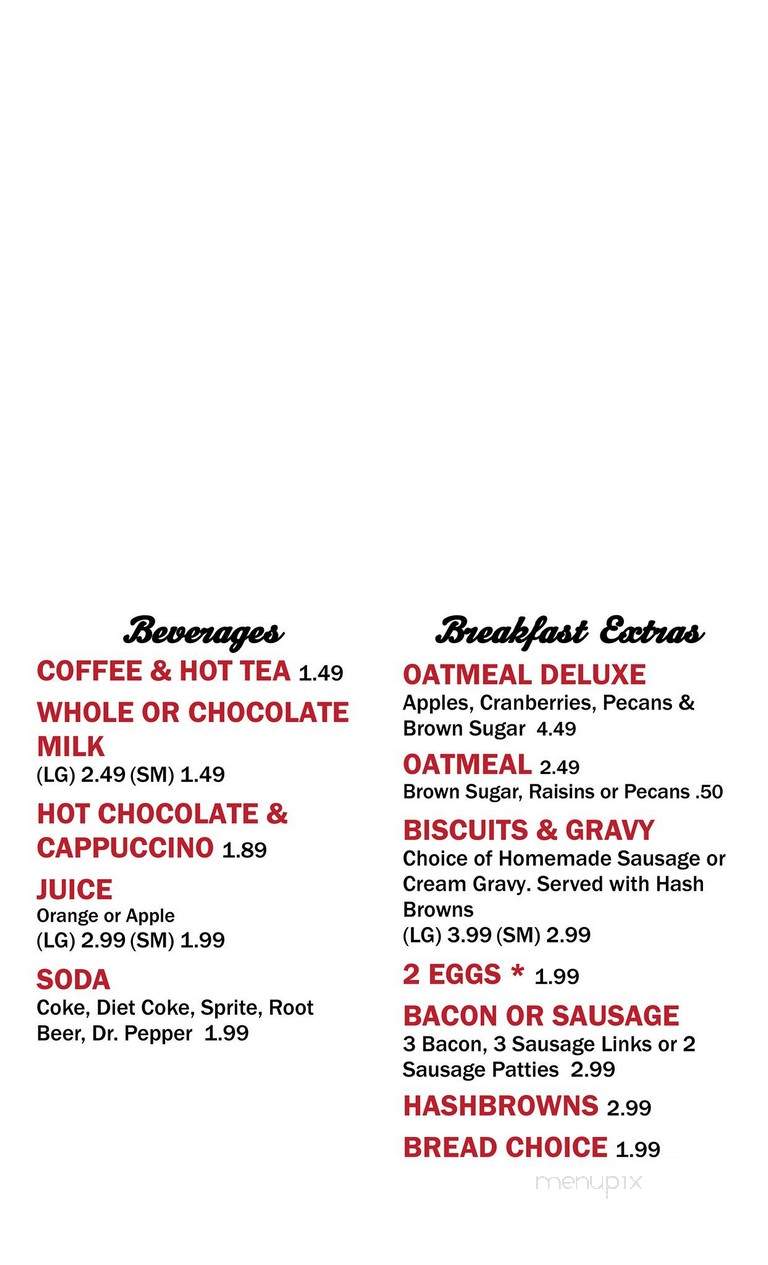 Drake's Restaurant - Grove, OK menu_pic