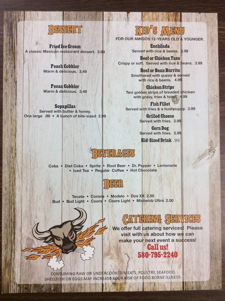 La Grande Mexican Restaurant - Madill, OK menu_pic
