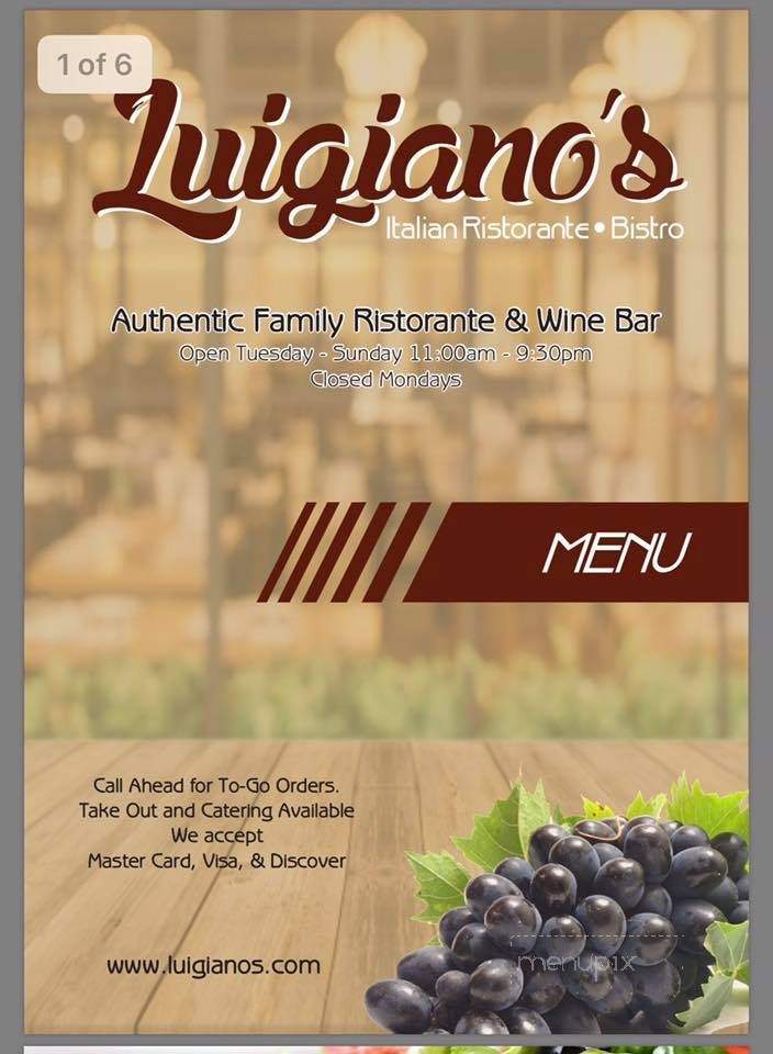 Luigiano's Italian Restaurant - Mustang, OK menu_pic