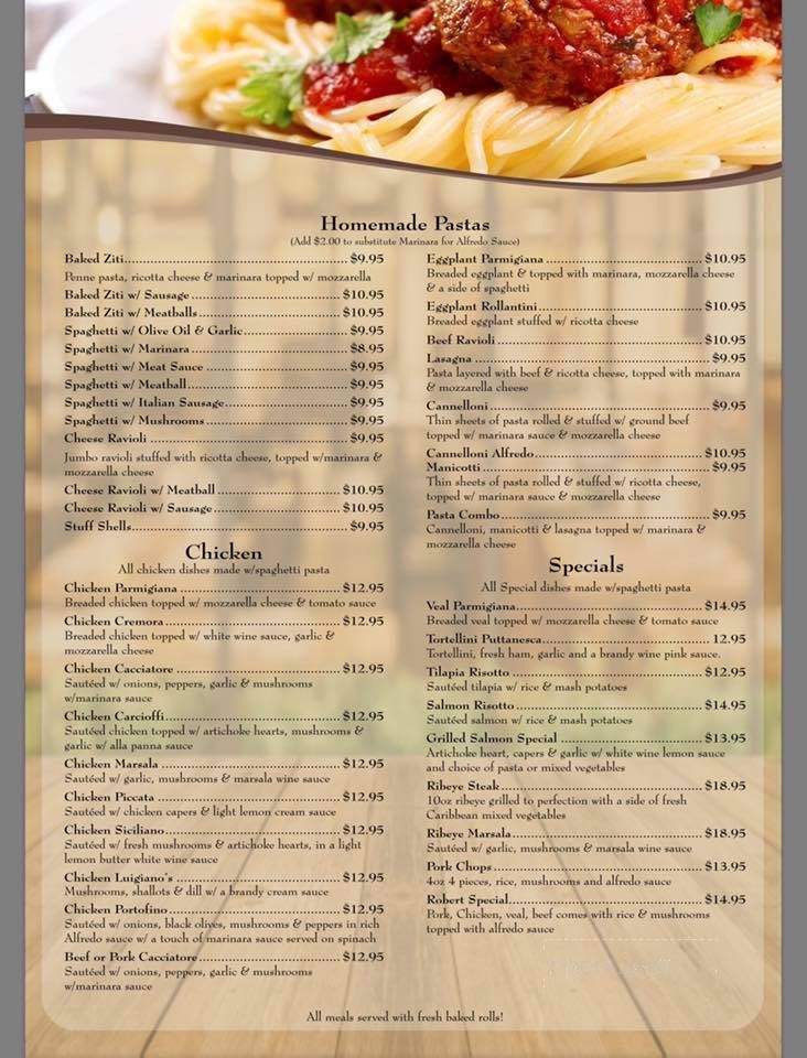 Luigiano's Italian Restaurant - Mustang, OK menu_pic