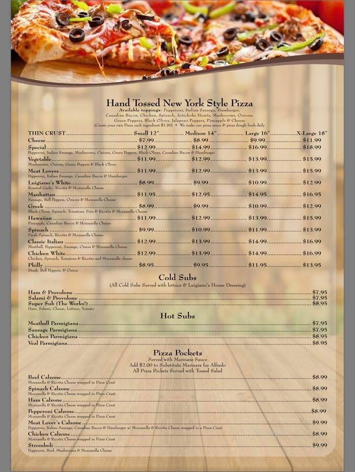 Luigiano's Italian Restaurant - Mustang, OK menu_pic