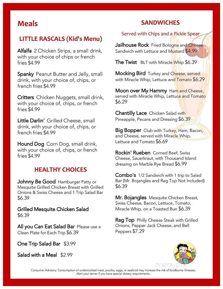 Main Street Soda Fountain - Laverne, OK menu_pic