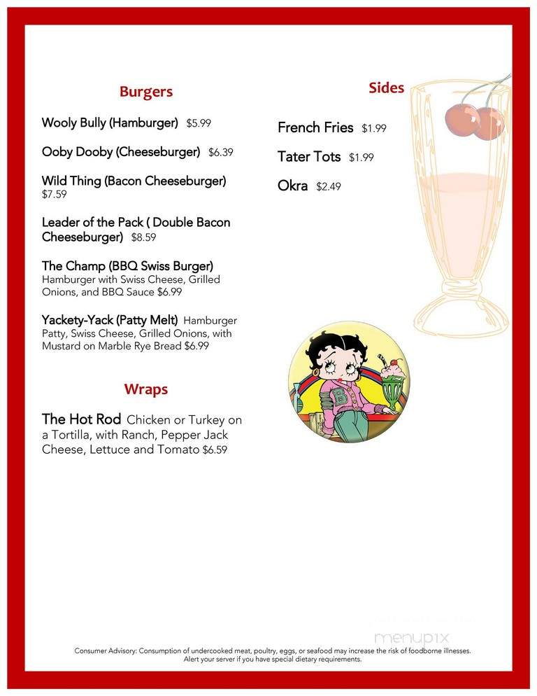 Main Street Soda Fountain - Laverne, OK menu_pic