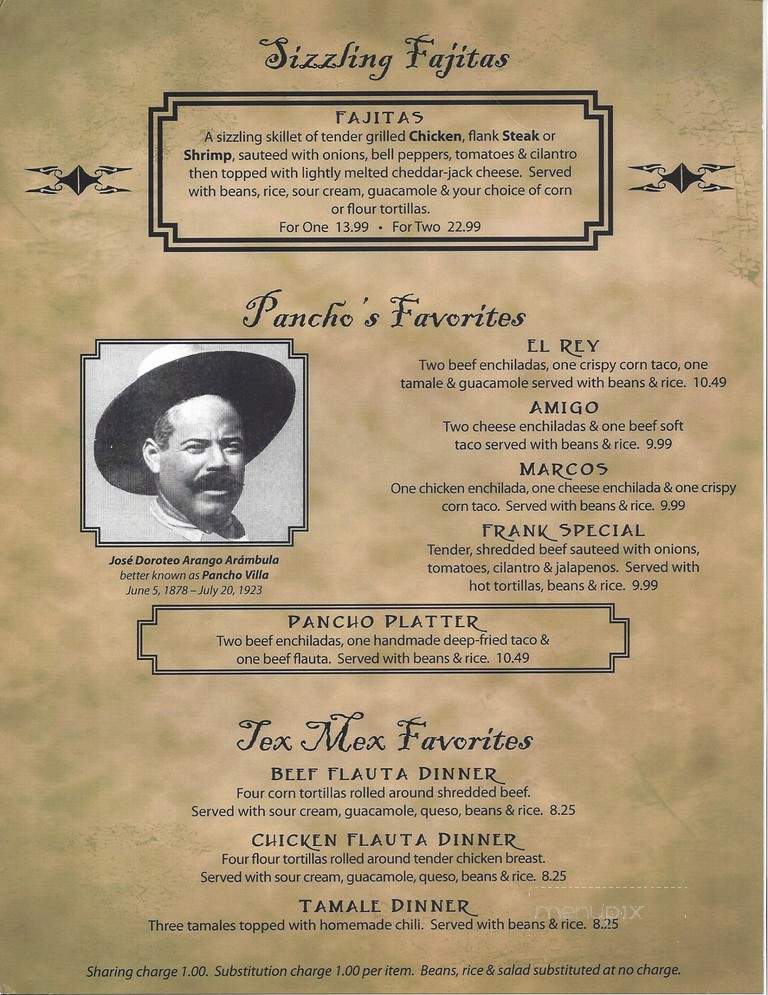 Pancho Villas Mexican Restaurant - Okmulgee, OK menu_pic