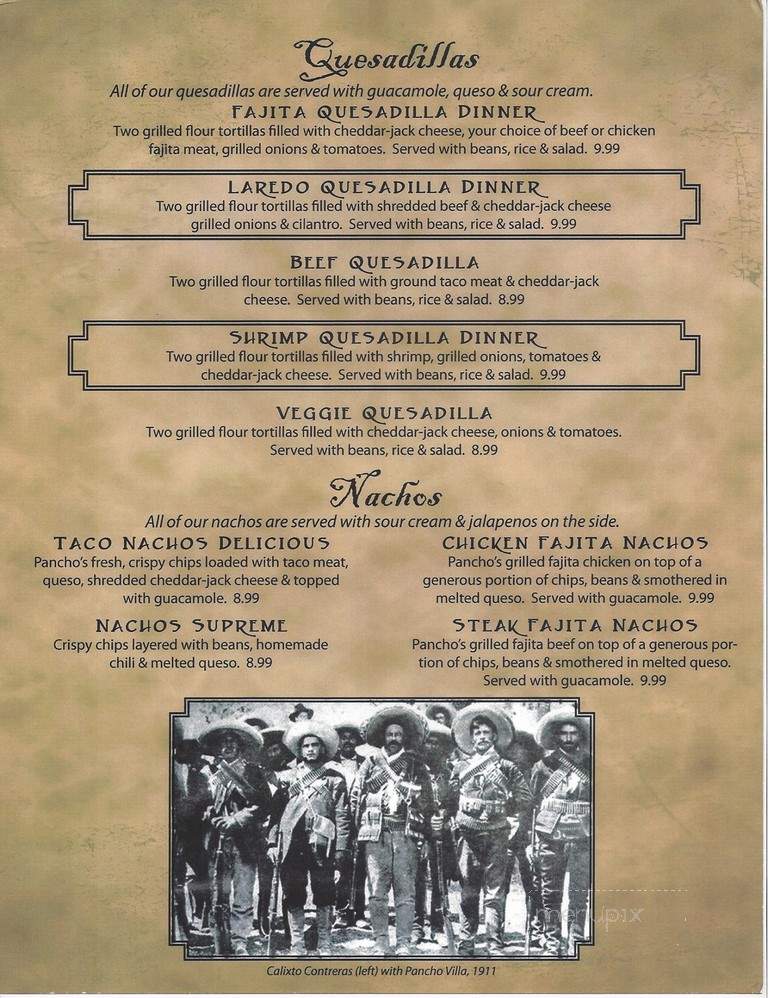 Pancho Villas Mexican Restaurant - Okmulgee, OK menu_pic