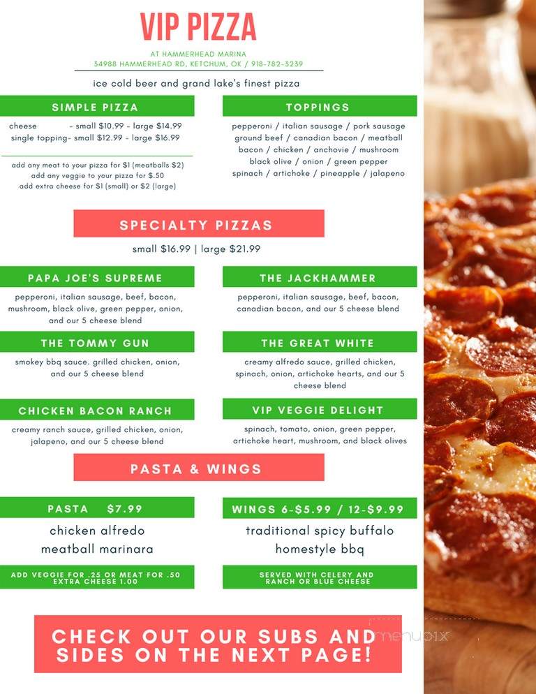 Vip Pizza - Langley, OK menu_pic