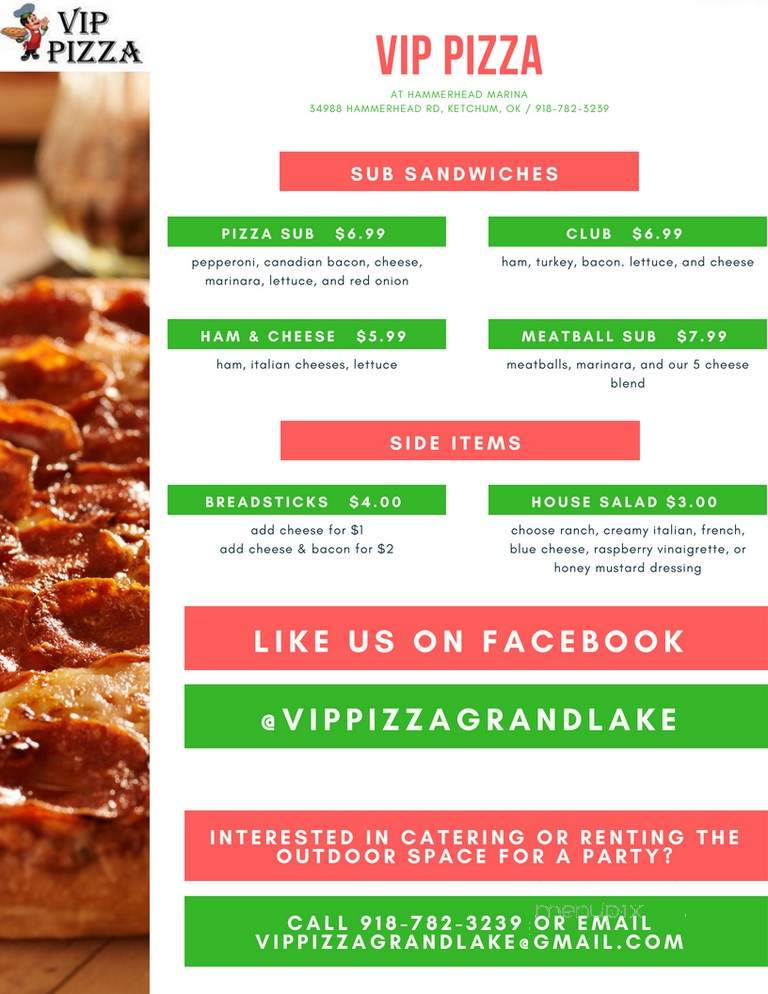 Vip Pizza - Langley, OK menu_pic