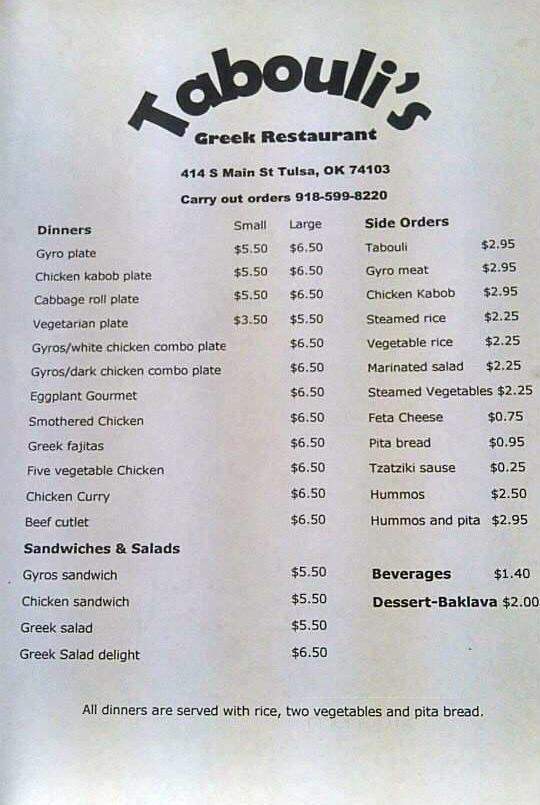 Tabouli's - Tulsa, OK menu_pic