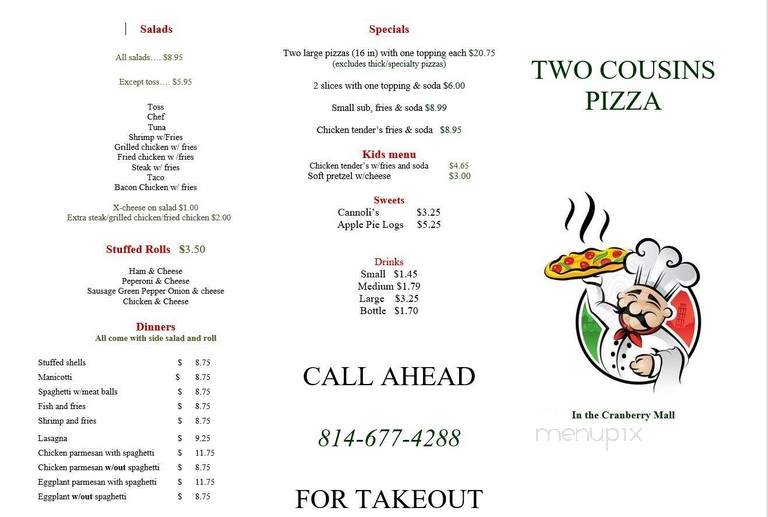2 Cousins Pizza - Paradise, PA menu_pic
