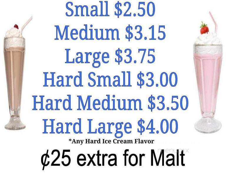 Abraham's Creek Ice Cream - Wyoming, PA menu_pic