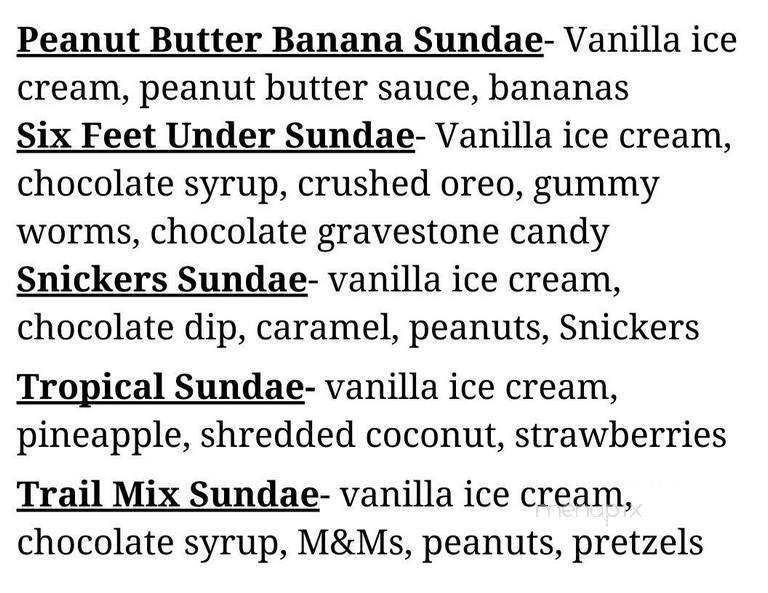 Abraham's Creek Ice Cream - Wyoming, PA menu_pic